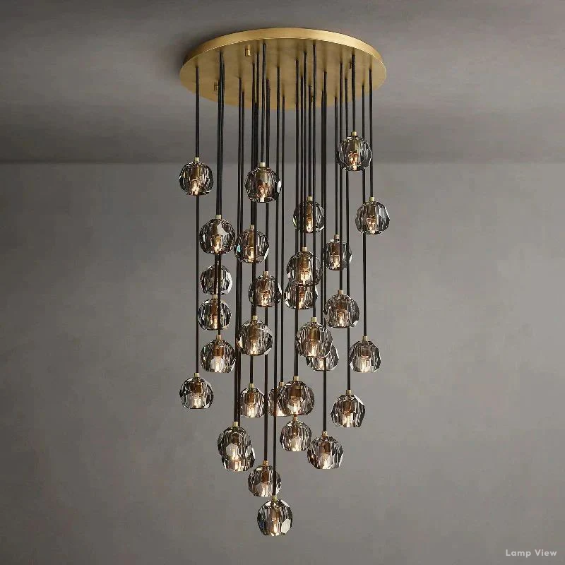 Boule Geometric Cristal Cluster Chandelier 30"