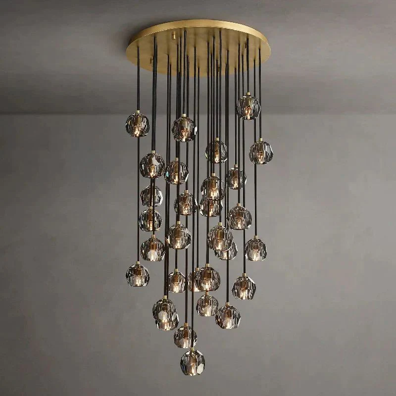 Boule Spherical Cristal Cluster Chandelier 30"