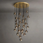 Boule Spherical Cristal Cluster Chandelier 30"