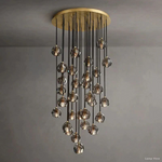 Boule Geometric Cristal Cluster Chandelier 30"