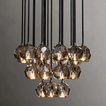 Boule Geometric Cristal Cluster Chandelier 24"