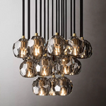 Boule Geometric Cristal Cluster Chandelier 19"