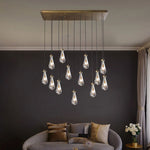 Rain Waterfall Glass Rectangular Chandelier 54"