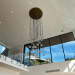 Boule Geometric Cristal Cluster Chandelier 19"
