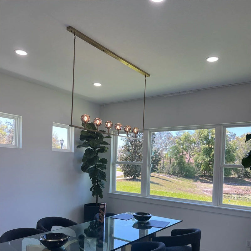 Boule Geometric Cristal Linear Chandelier 60"