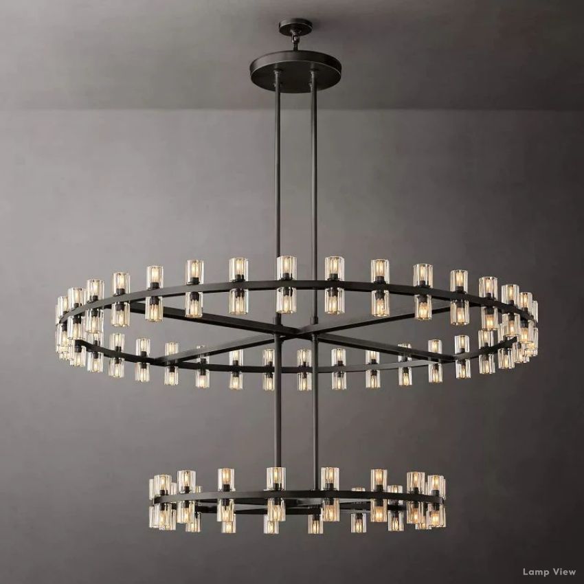 Arcachon Precision Crystal Two-Tier Round Chandelier 60"