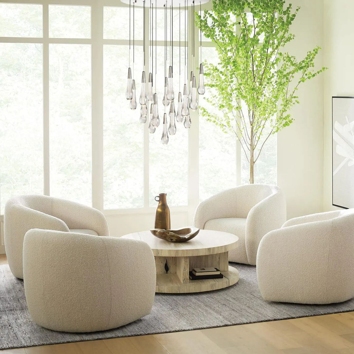 Soltaire Cascading Crystal Round Chandelier