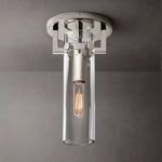 Machinist Glass Cylinder Flush Mount
