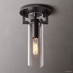 Machinist Glass Cylinder Flush Mount