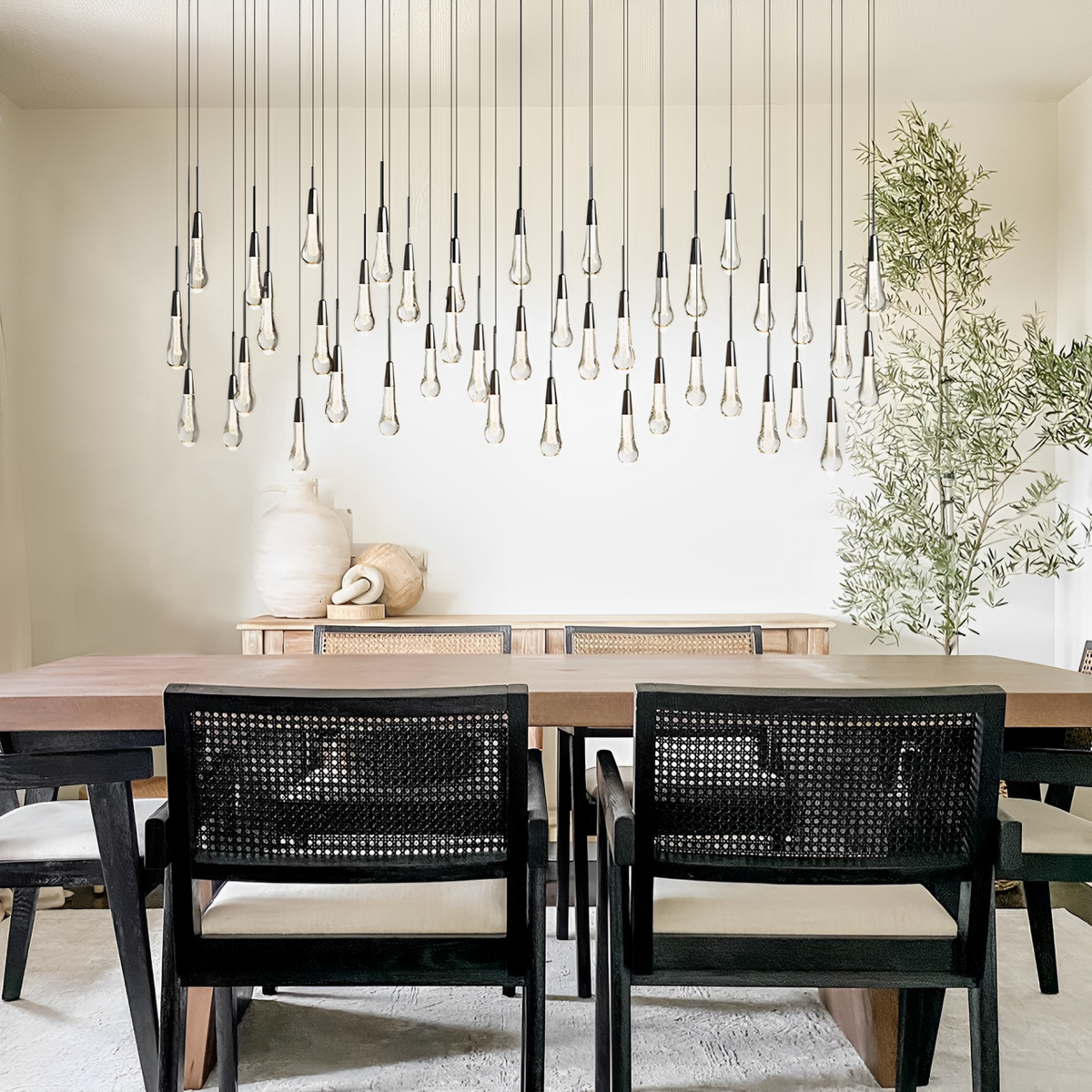 Soltaire Cascading Glass Linear Chandelier