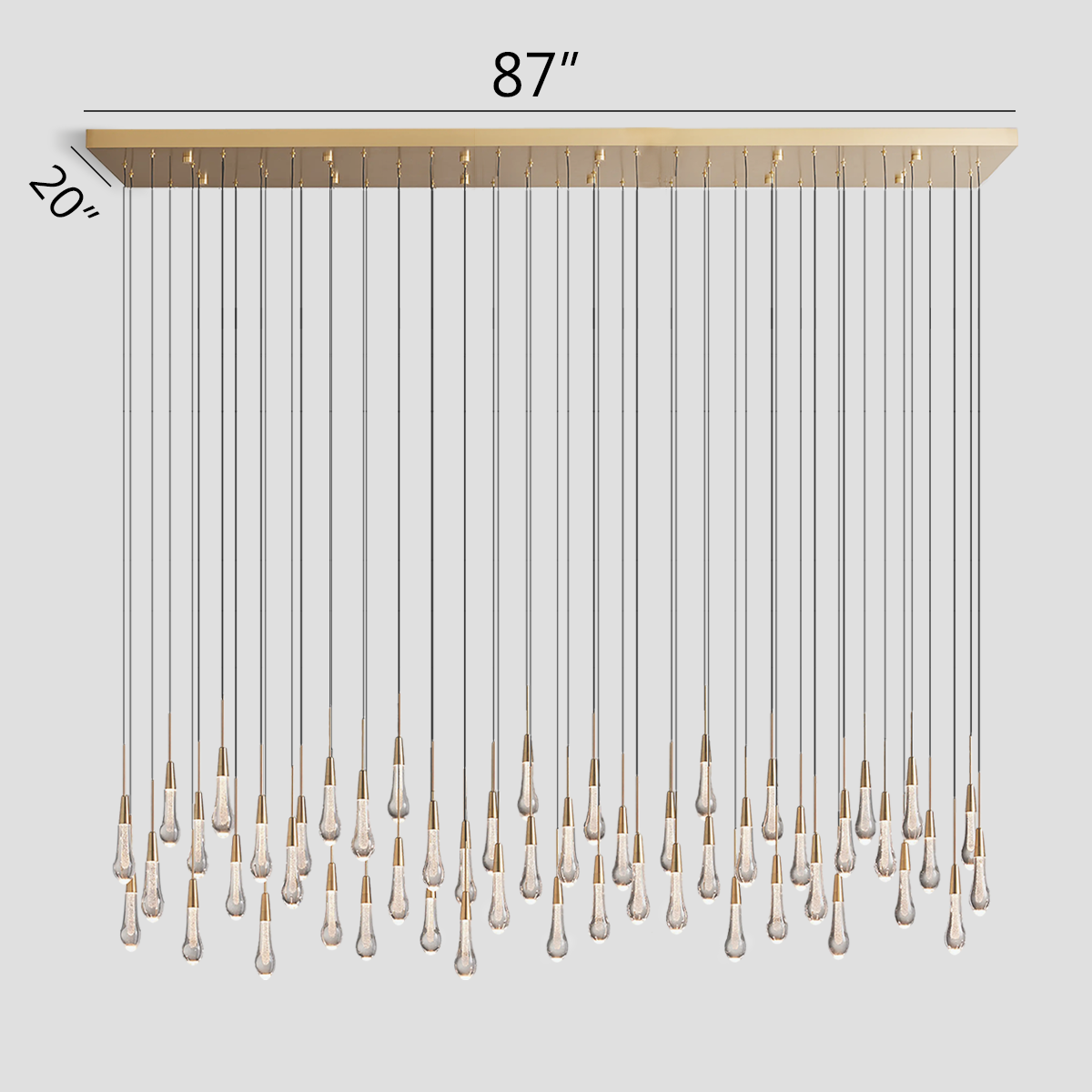 Soltaire Cascading Glass Linear Chandelier