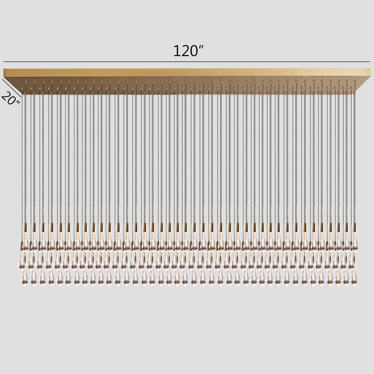 Soltaire Cascading Glass Linear Chandelier