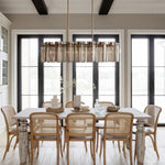 Delsie Grooved Glass Oval Chandelier