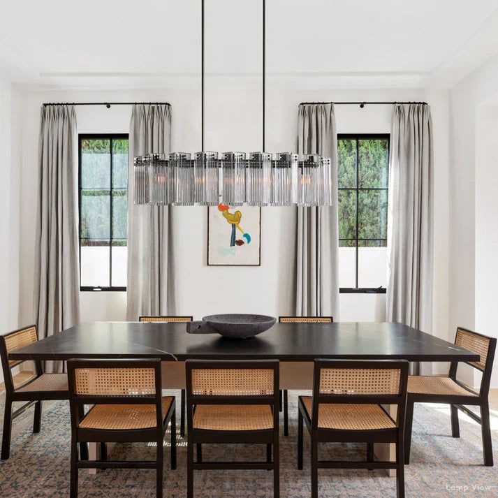 Delsie Grooved Glass Oval Chandelier