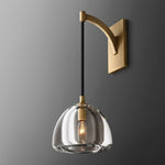 Hemisphere Domed Crystal Wall Sconce