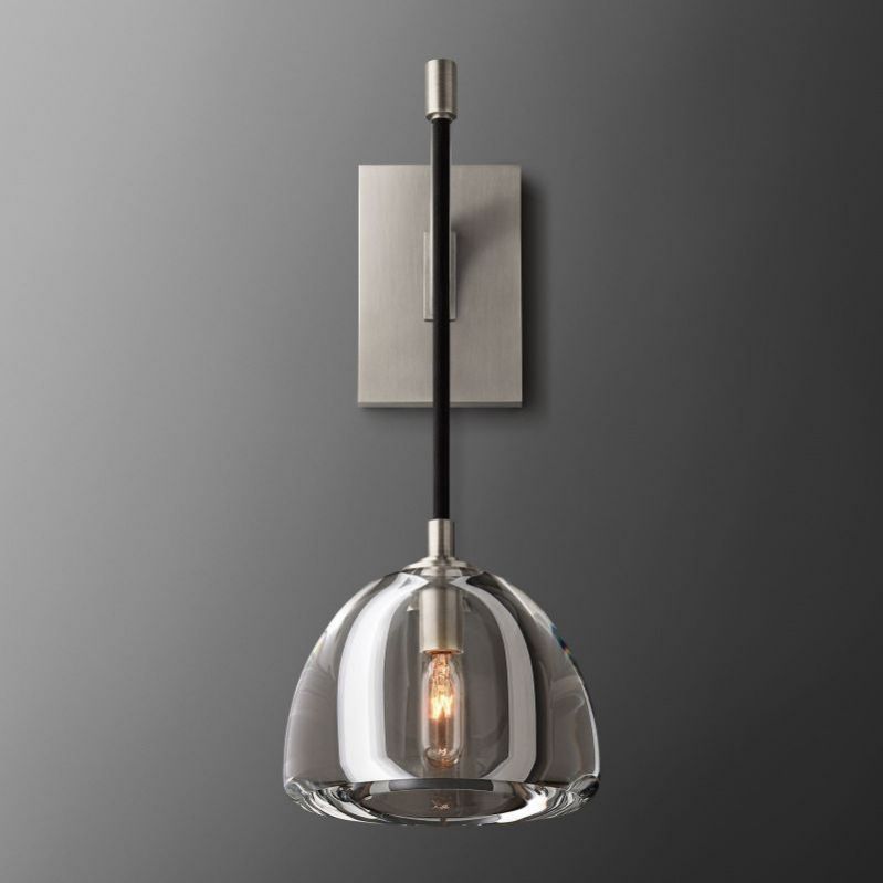 Hemisphere Domed Crystal Wall Sconce