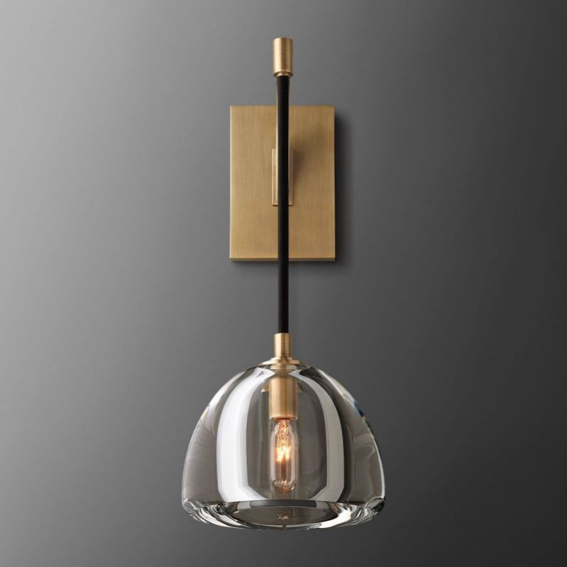 Hemisphere Domed Crystal Wall Sconce