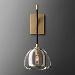 Hemisphere Domed Crystal Wall Sconce