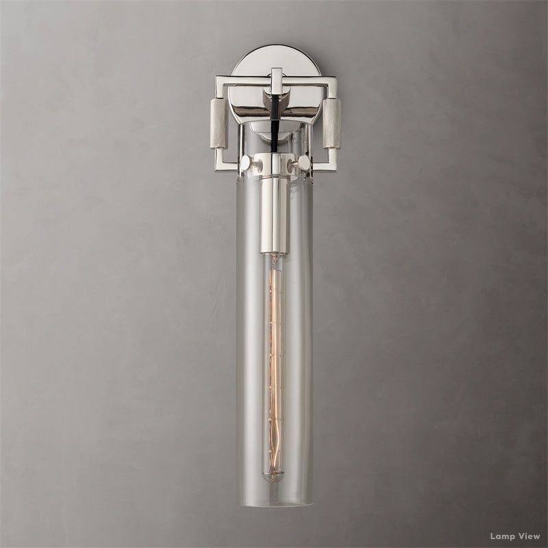 Machinist Glass Cylinder Wall Sconce