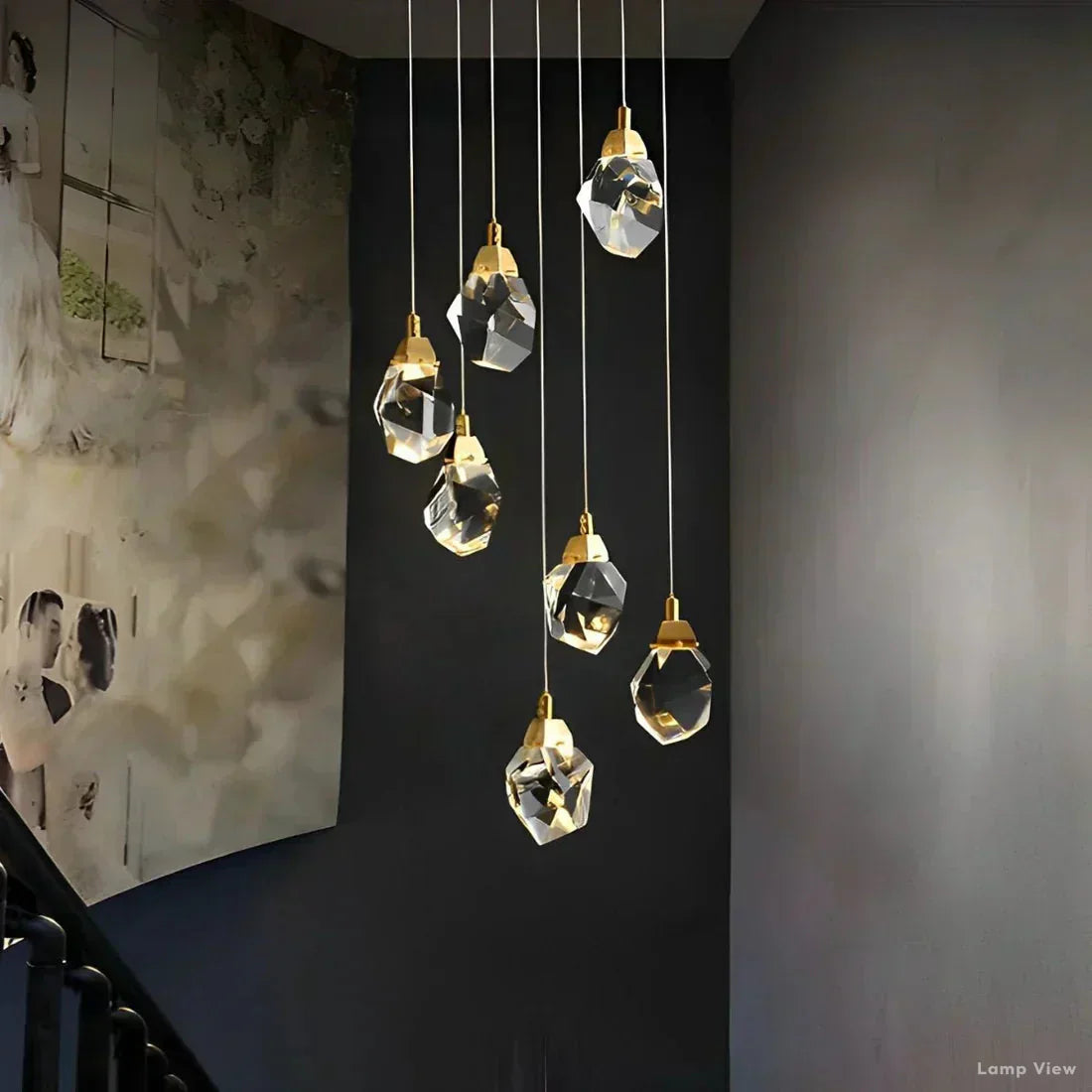 Angle Multi-Lights Round Chandelier