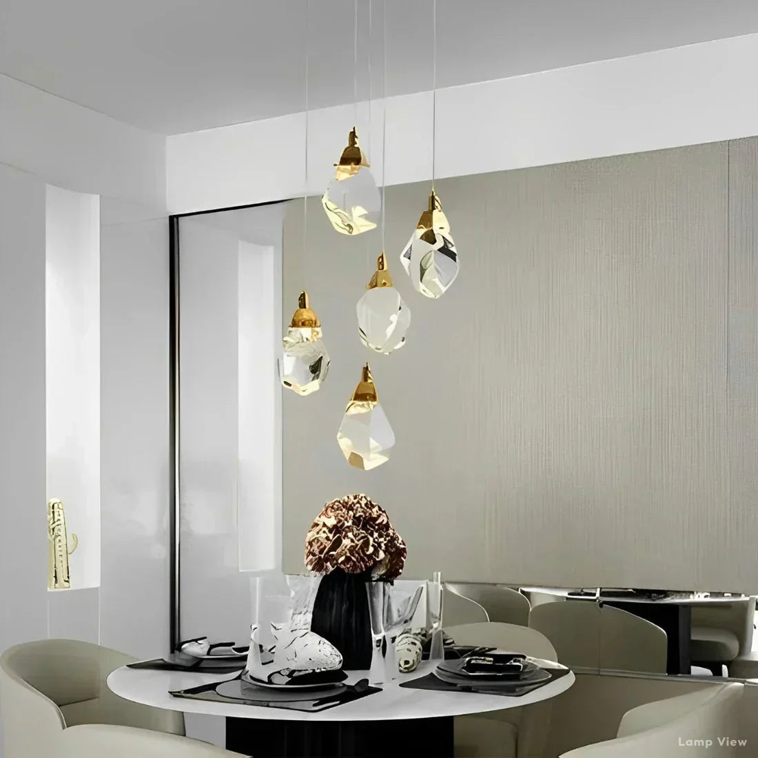 Angle Multi-Lights Round Chandelier