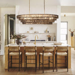 Ghiaccio Artisanal Glass Oval Chandelier