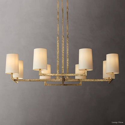 Wright Hammered Form Square Chandelier 48"