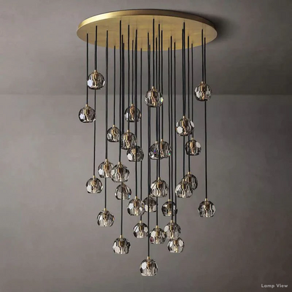 Boule Spherical Cristal Cluster Chandelier 40"
