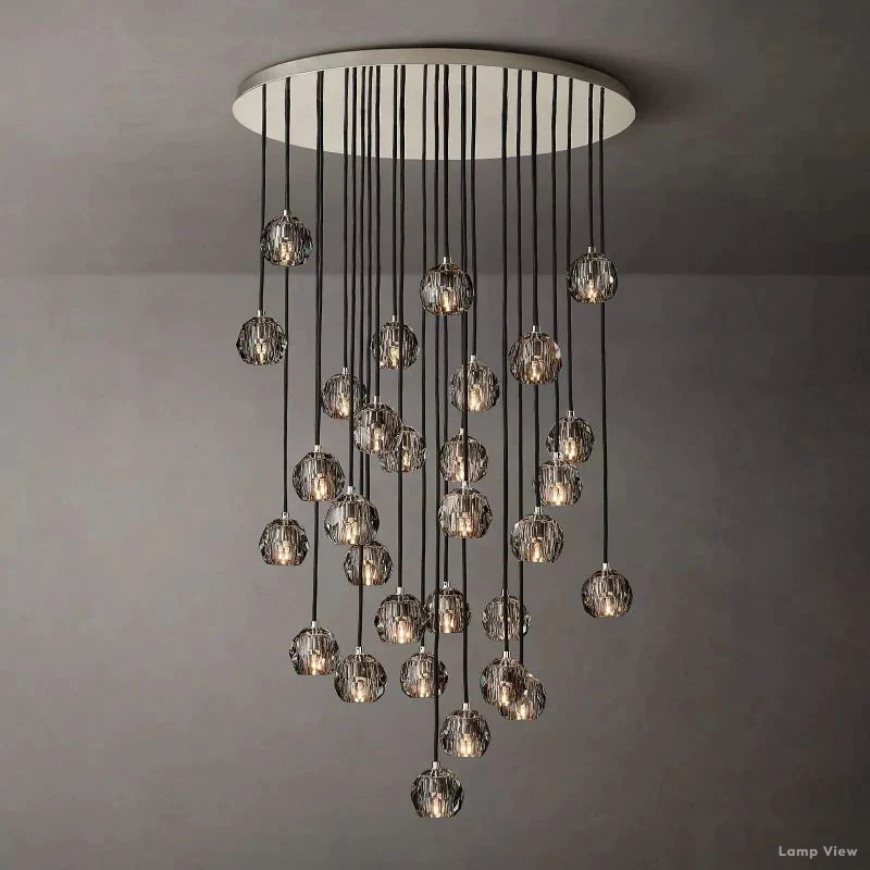 Boule Spherical Cristal Cluster Chandelier 40"
