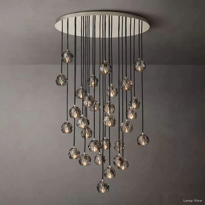 Boule Spherical Cristal Cluster Chandelier 40"