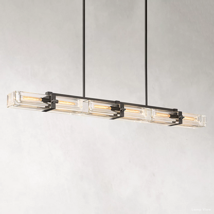 Savile Nested Crystal Linear Chandelier 72"