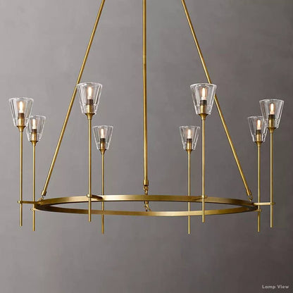 Torche Adorned Glass Round Chandelier 46"