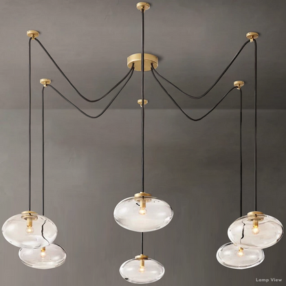 Cabrette Pristine Glass Suspended Chandelier 84"
