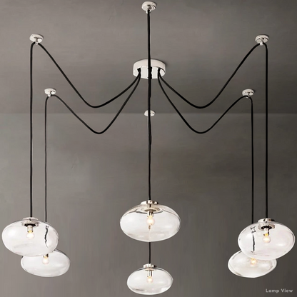 Cabrette Pristine Glass Suspended Chandelier 84"