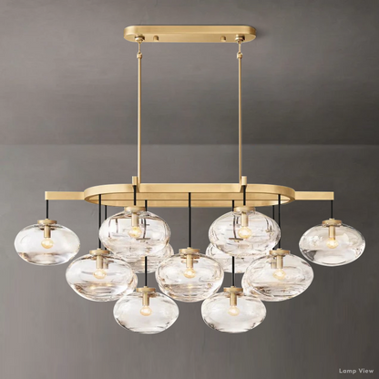 Cabrette Pristine Glass Linear Chandelier 54"