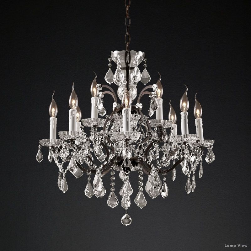 Rococo Garland Crystal Round Chandelier 28"