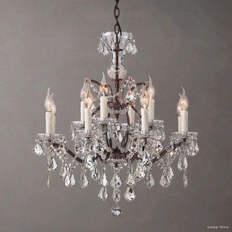 Rococo Garland Crystal Round Chandelier 28"