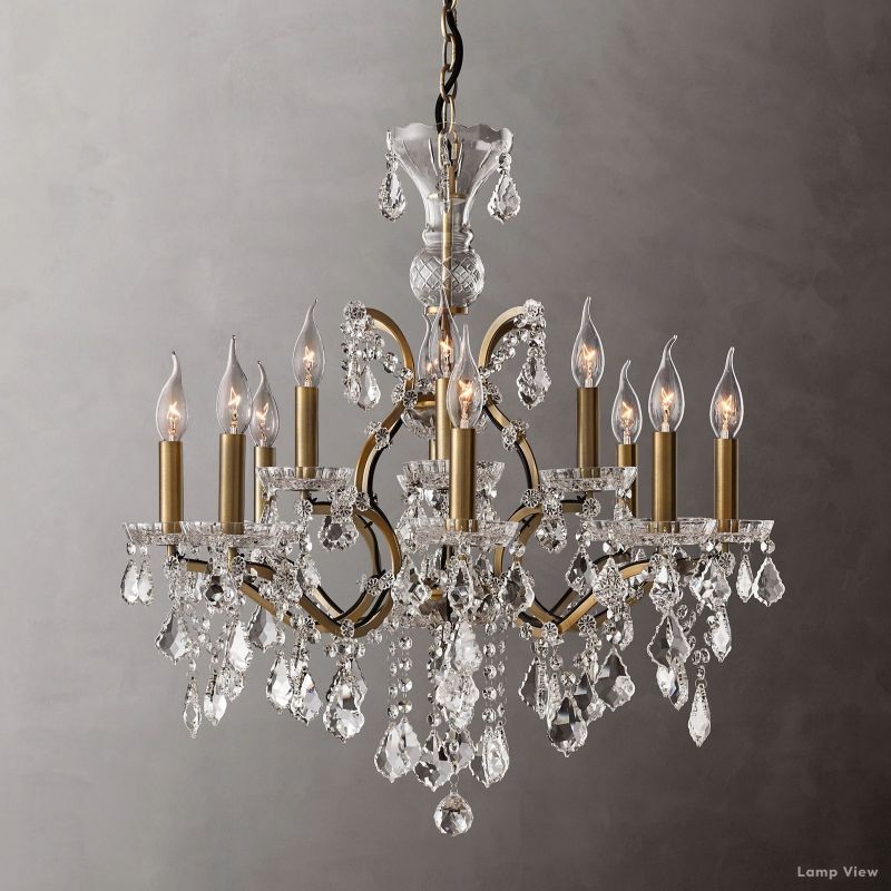 Rococo Garland Crystal Round Chandelier 28"