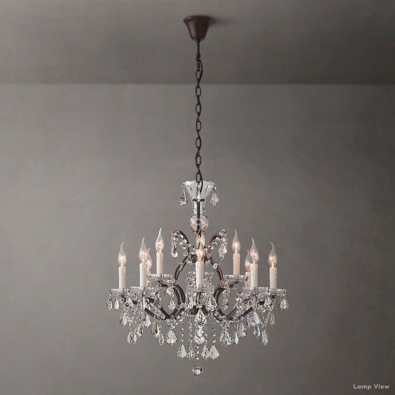 Rococo Garland Crystal Round Chandelier 28"