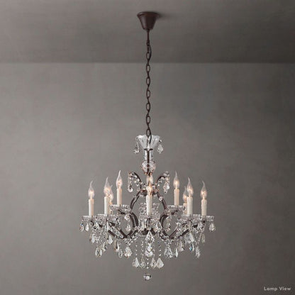 Rococo Garland Crystal Round Chandelier 28"