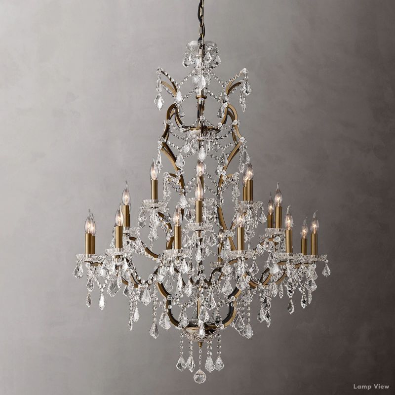 Rococo Garland Crystal Round Chandelier 40"
