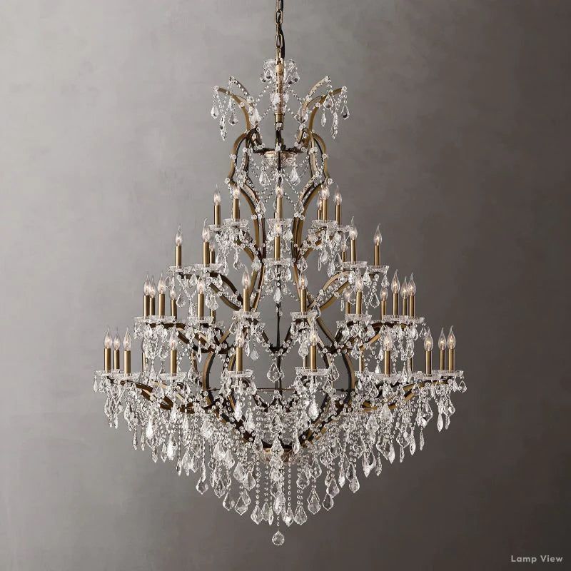 Rococo Garland Crystal Round Chandelier 60"