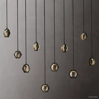 Eclatant Inset Crystal Linear Chandelier 72"