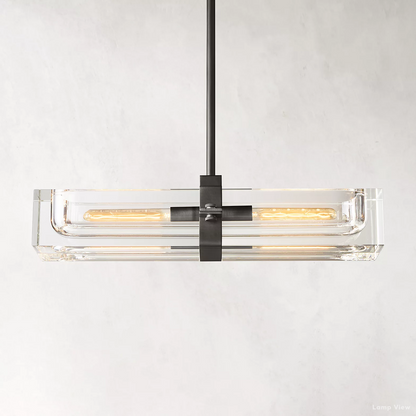 Savile Nested Crystal Linear Chandelier 24"