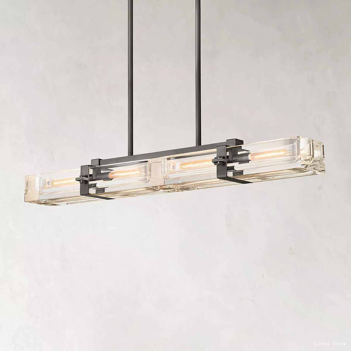 Savile Nested Crystal Linear Chandelier 48"