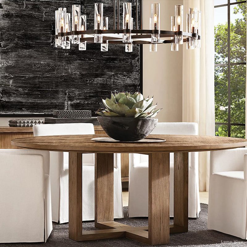 Ravelle Clear Glass Round Chandelier 48"