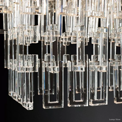 Marignan Chain Crystal Rectangle Chandelier 60"
