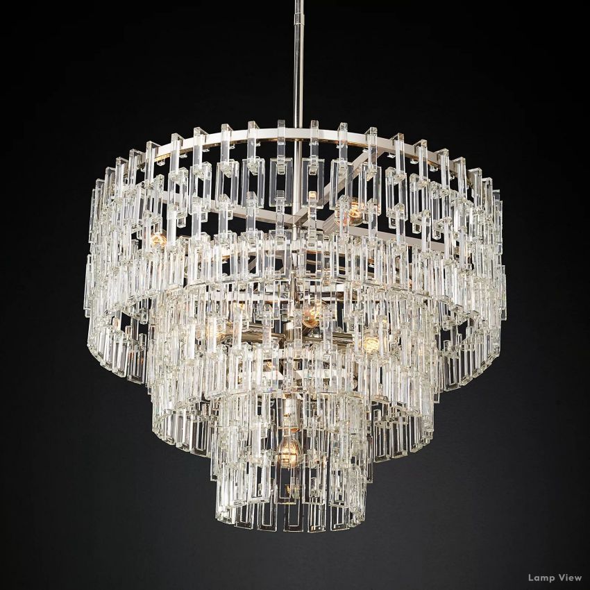 Marignan Chain Crystal Tiered Round Chandelier 36"
