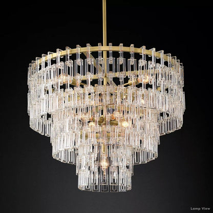 Marignan Chain Crystal Tiered Round Chandelier 36"