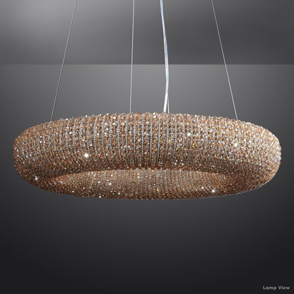 Halo Granular Crystal Round Chandelier 59"